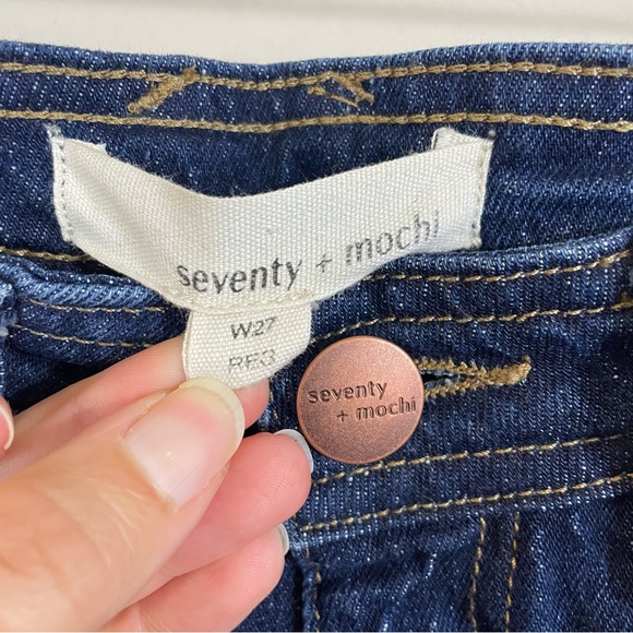 Anthropologie Seventy + Mochi‎ Mabel Wide Leg Jean Patch Pocket Dark VTG Size 27 - Picture 6 of 15